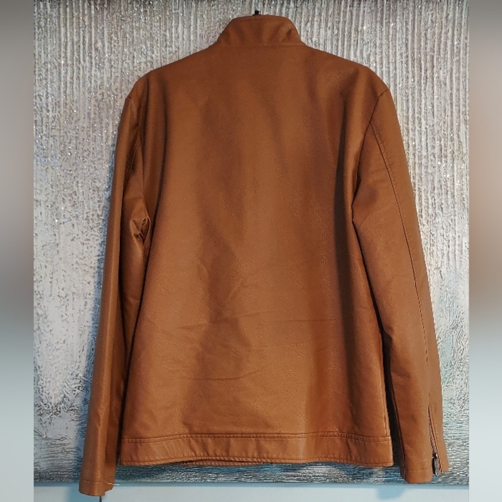 American Breed Men's Brown Leather Jacket Sz-L - Picture 2 of 6